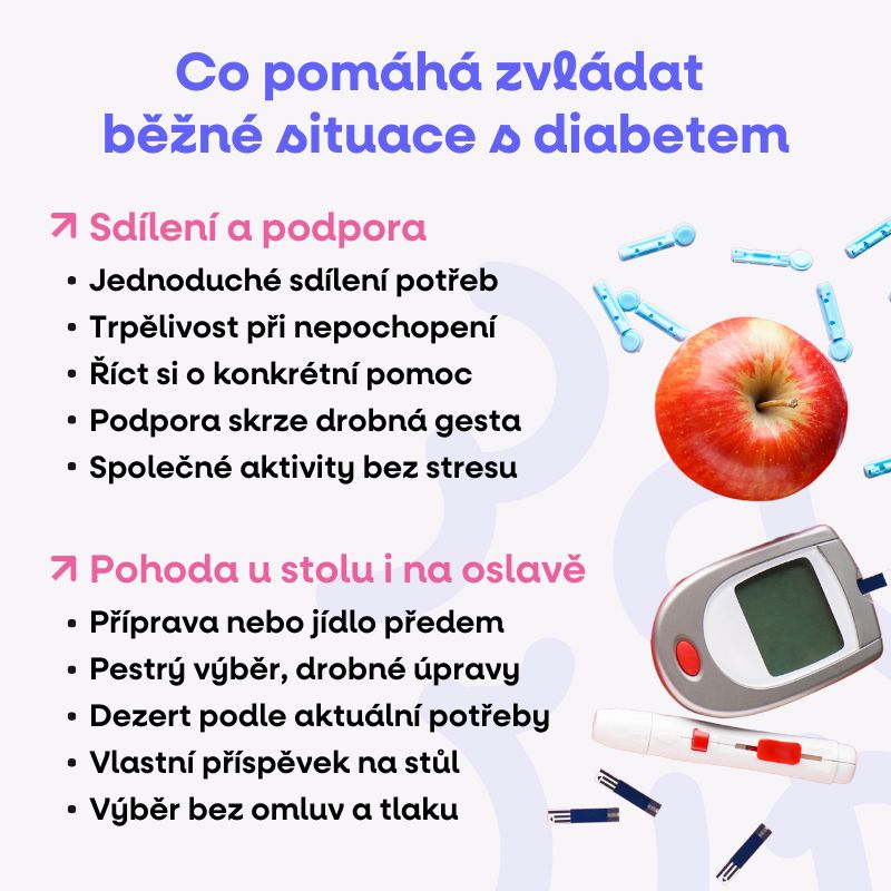 Co pomáhá zvládat běžné situace s diabetem